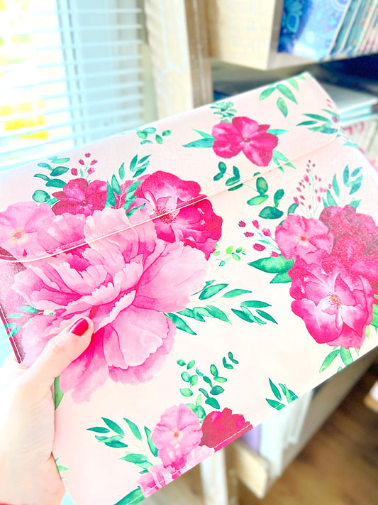 SOBRES CUERO VEGANO DISEÑO ROSAS